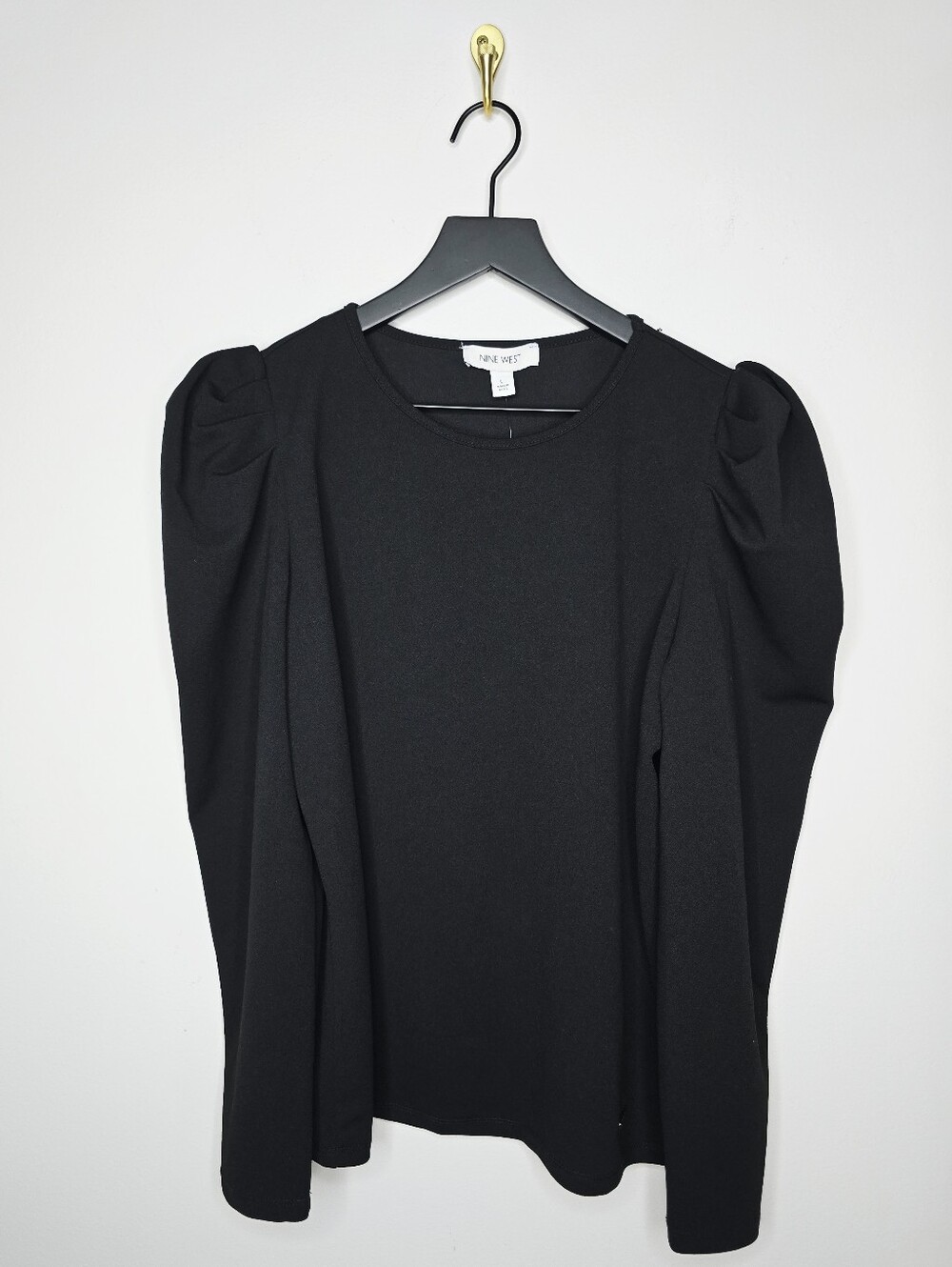 Nine West Long Sleeve Puff Sleeve Top Size Large NWT